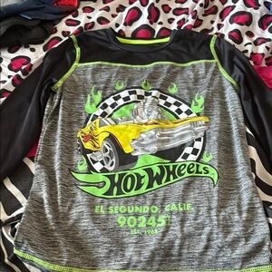 Jumping Beans Black and Gray Hot Wheels Long Sleeve Tee